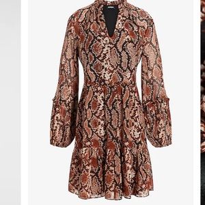 NWT! Brown snakeskin printed dress
